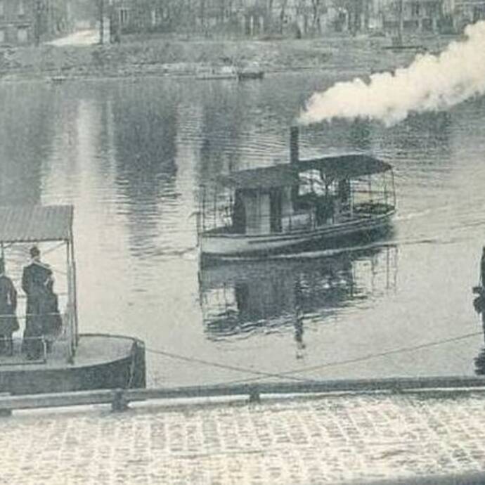 Quai de Seine - Bécon le passeur 1906