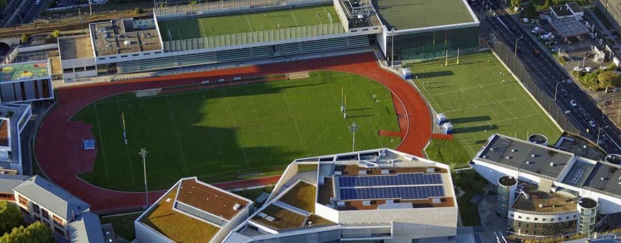 Photo vue de haut du complexe sportif Jean Pierre Rives