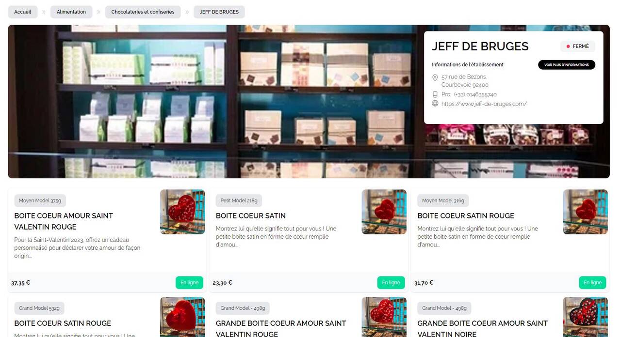 Le e-shop de Jeff de Bruges à Courbevoie, une piste pour vos cadeaux de la Saint-Valentin ?