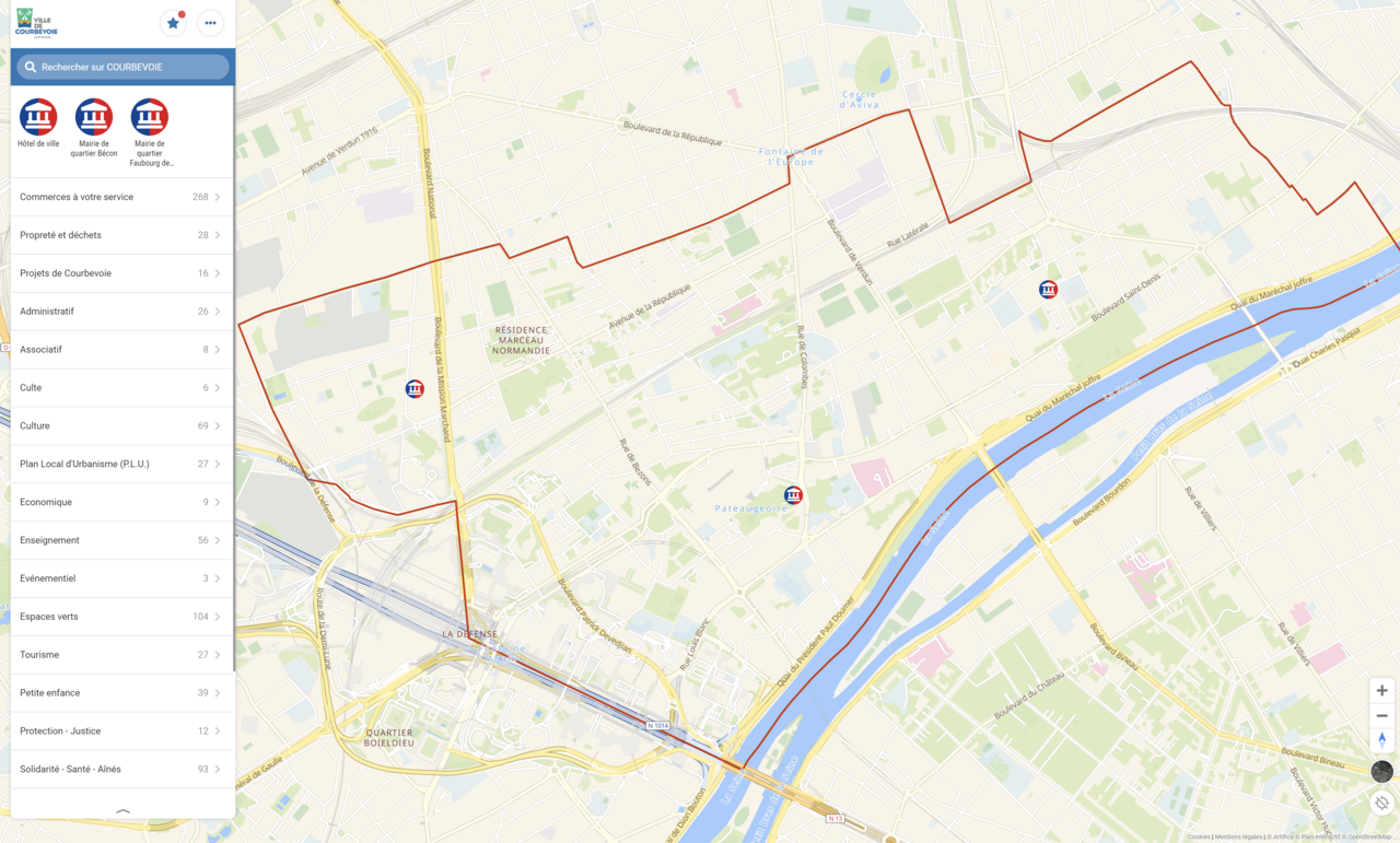 Plan interactif de Courbevoie