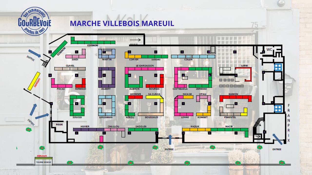 Plan du marché Villebois-Mareuil