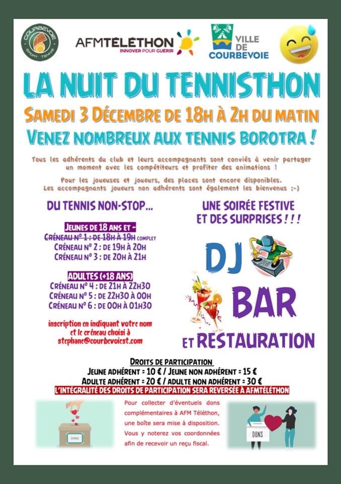 Téléthon tennis Courbevoie 2022 - tennisthon