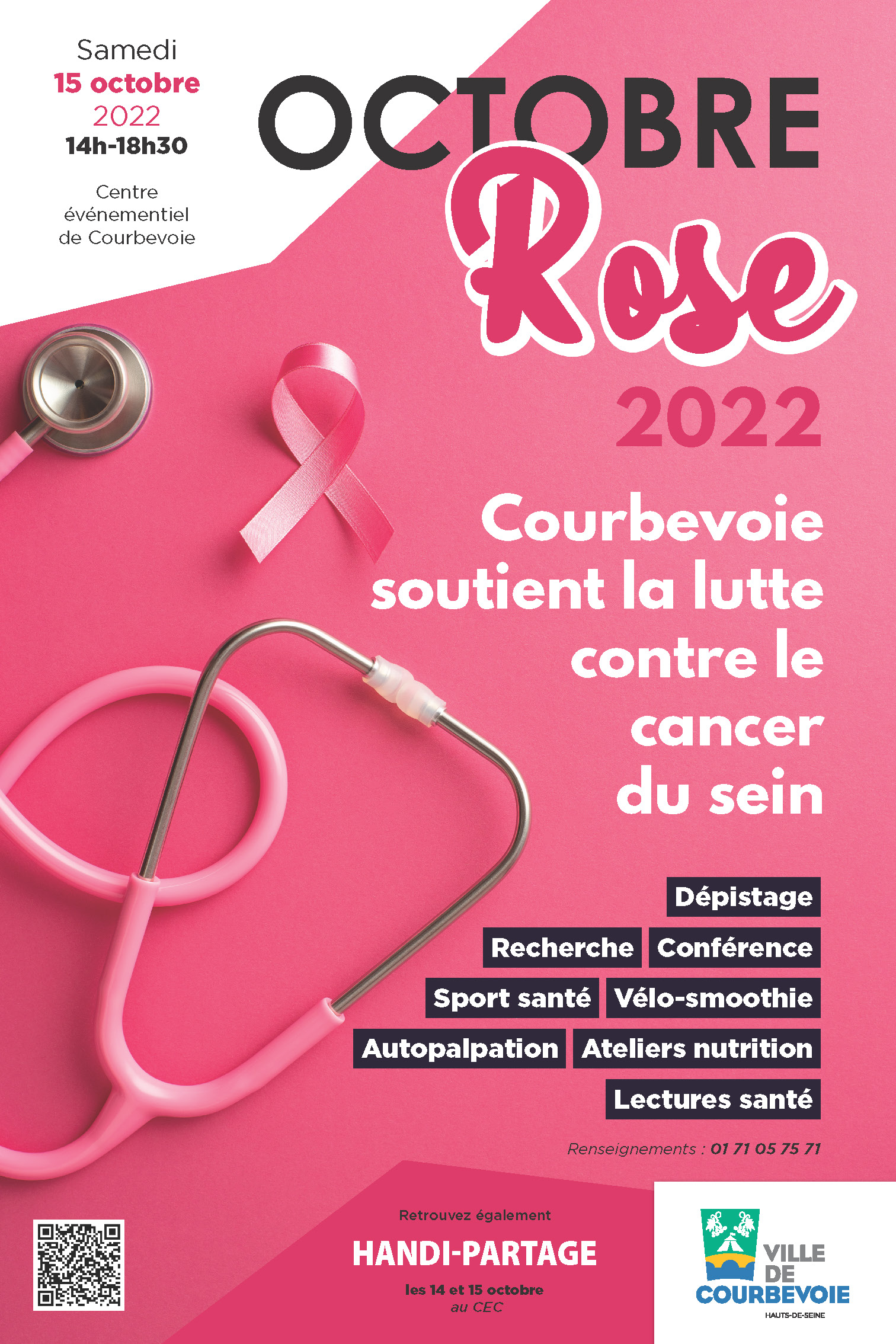 Affiche octobre rose à Courbevoie 