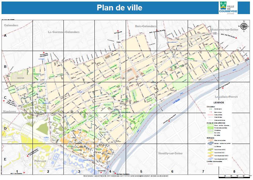 Plan de la Ville de Courbevoie au format pdf